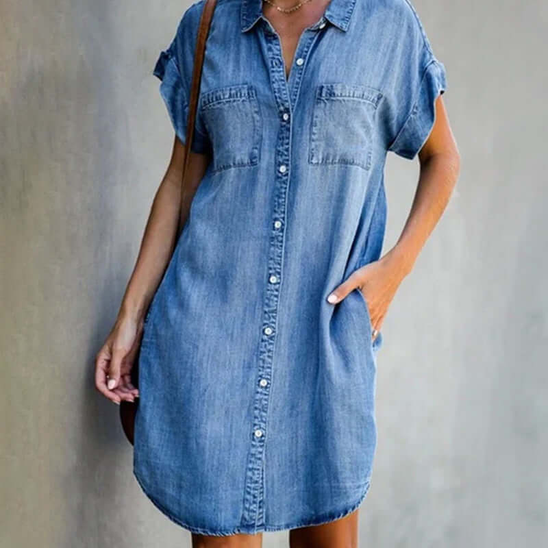Xenia® | Blød Denim Kjole