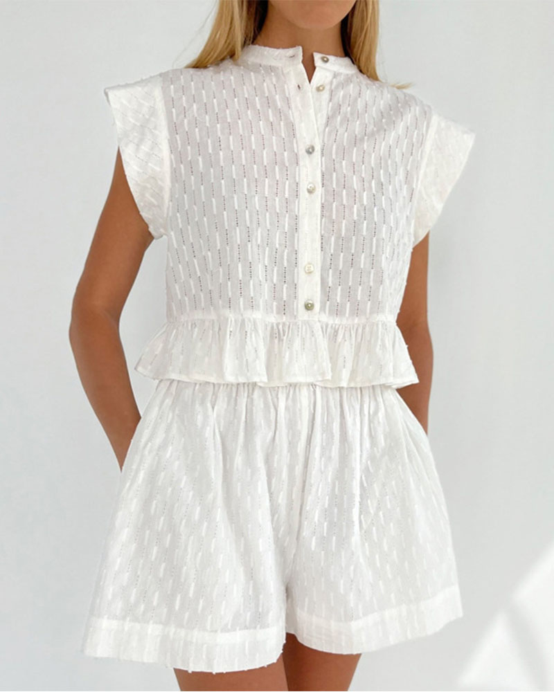 Jacquard Design Shirt Casual Suit