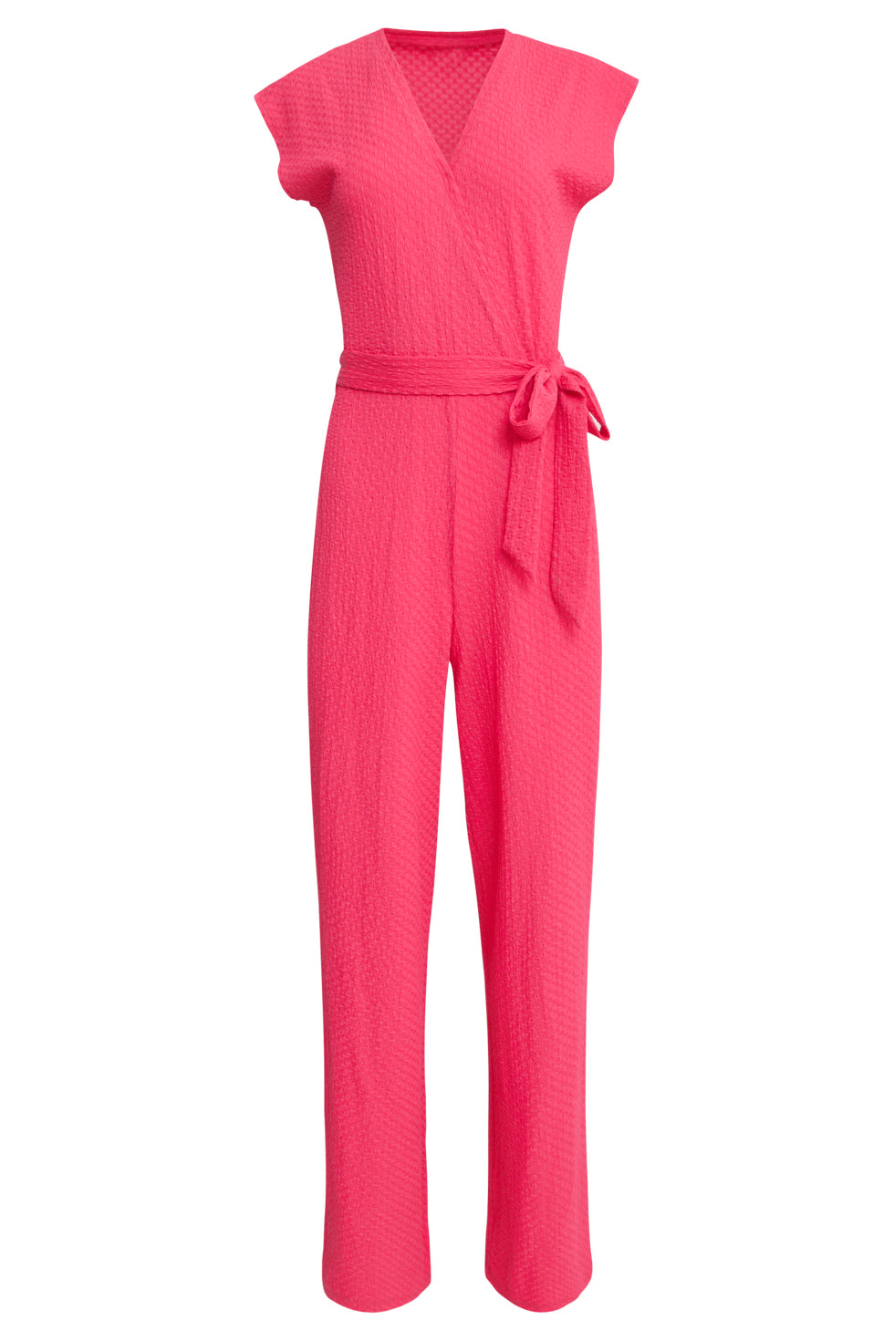 25116 Stretchy Crinkle Jumpsuit | Pink