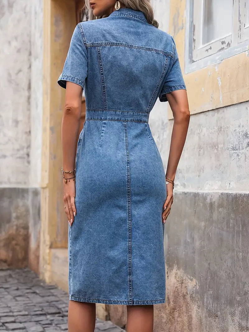 Elina Jeansdress i Figursydd Passform