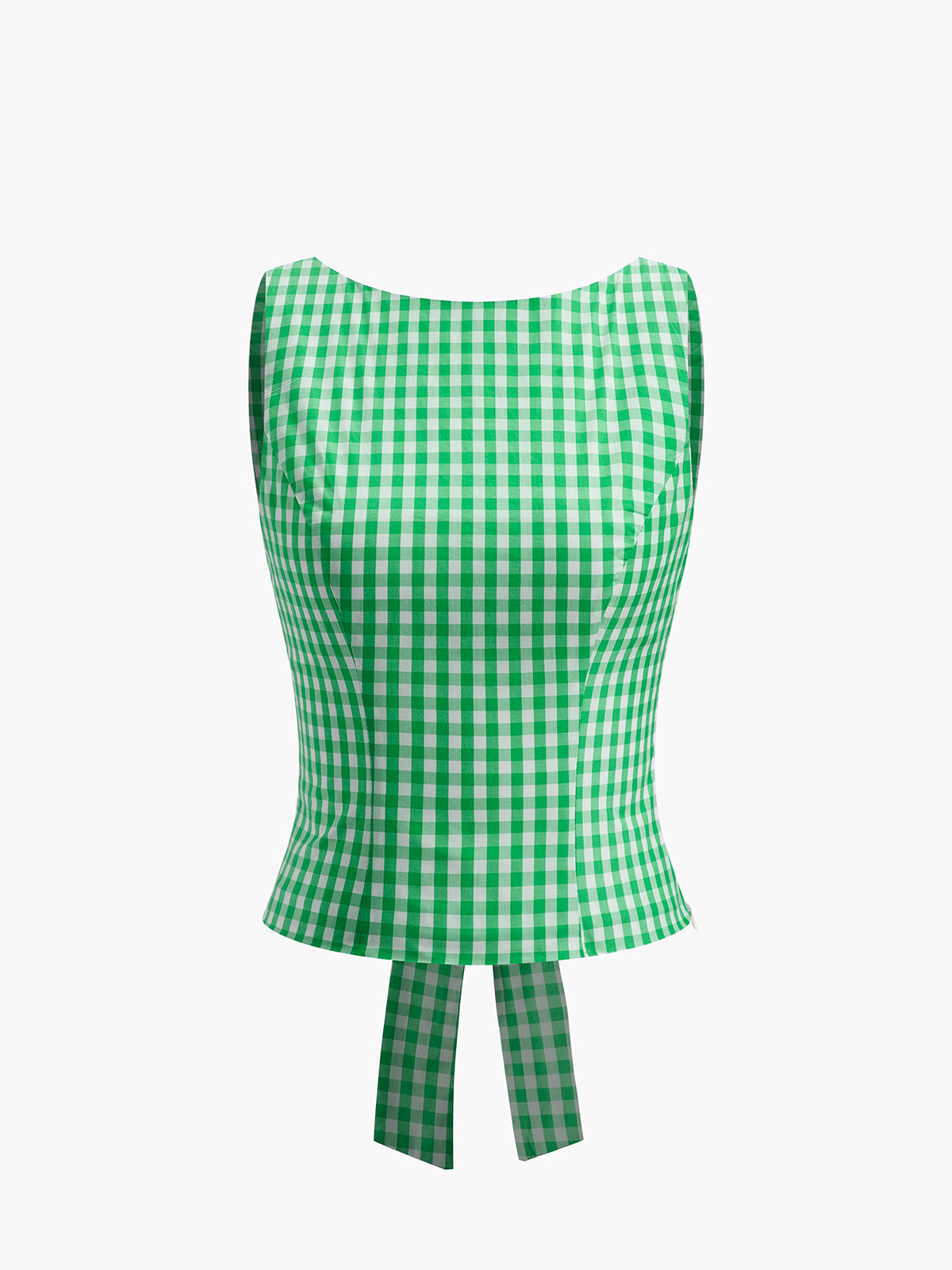 Checkerboard Bow Back Crop Top