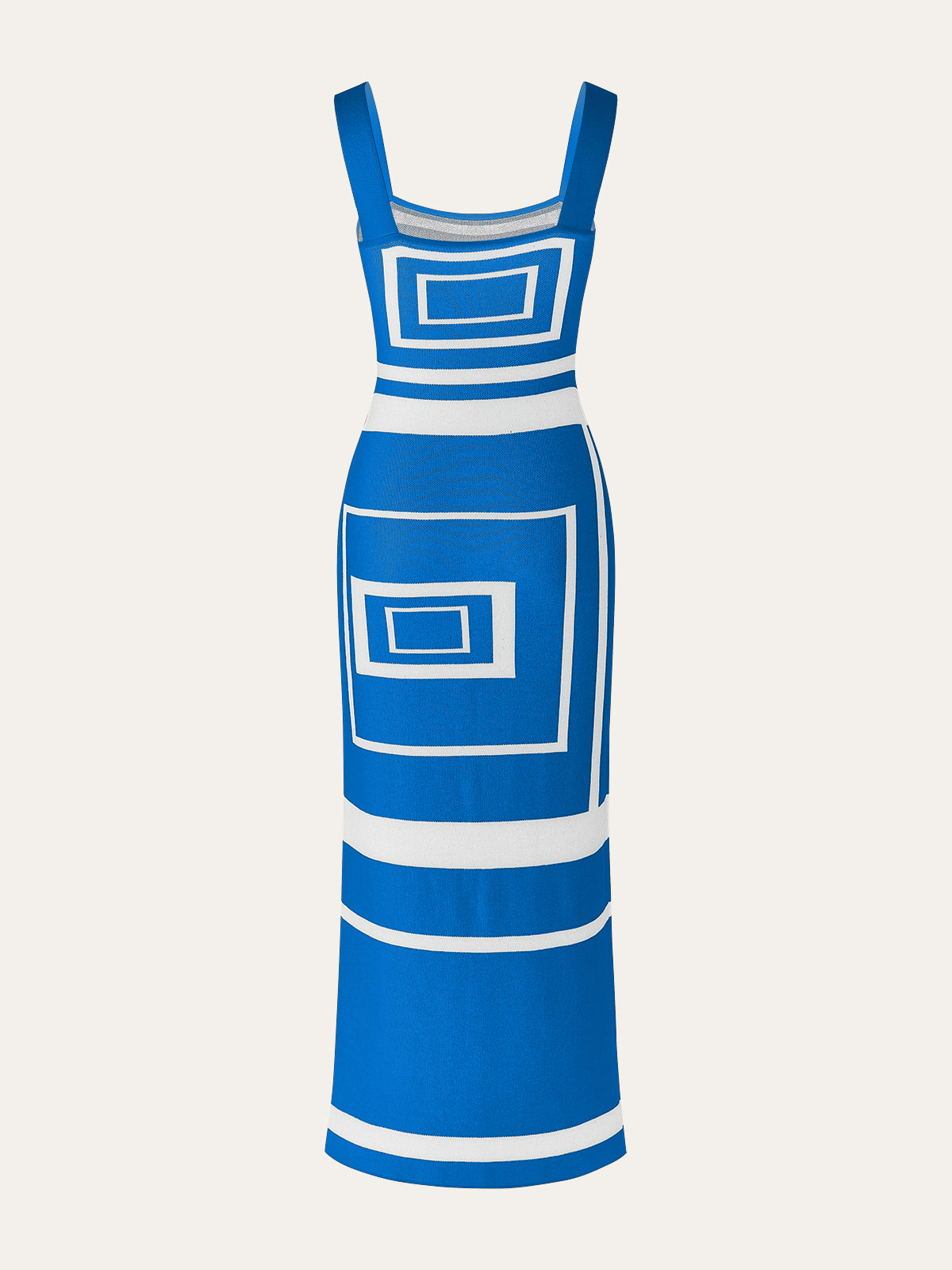 Geometrical Panel Square Neck Sweater Dress