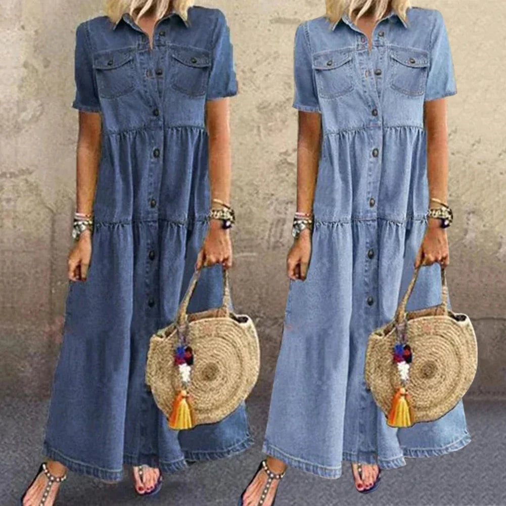 Vibeke® | Blød Denim Kjole