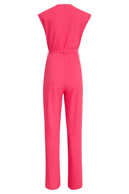 25116  Stretchy Crinkle Jumpsuit | Pink