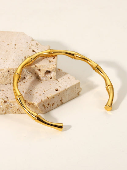 Golden Open Bamboo Bracelet