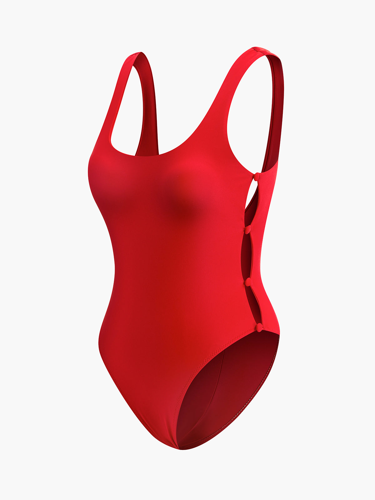 Side Button Cutout One-Piece Swimsuit