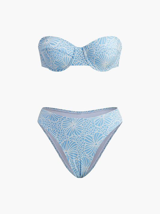 Removable Strap Lace Bikini Set