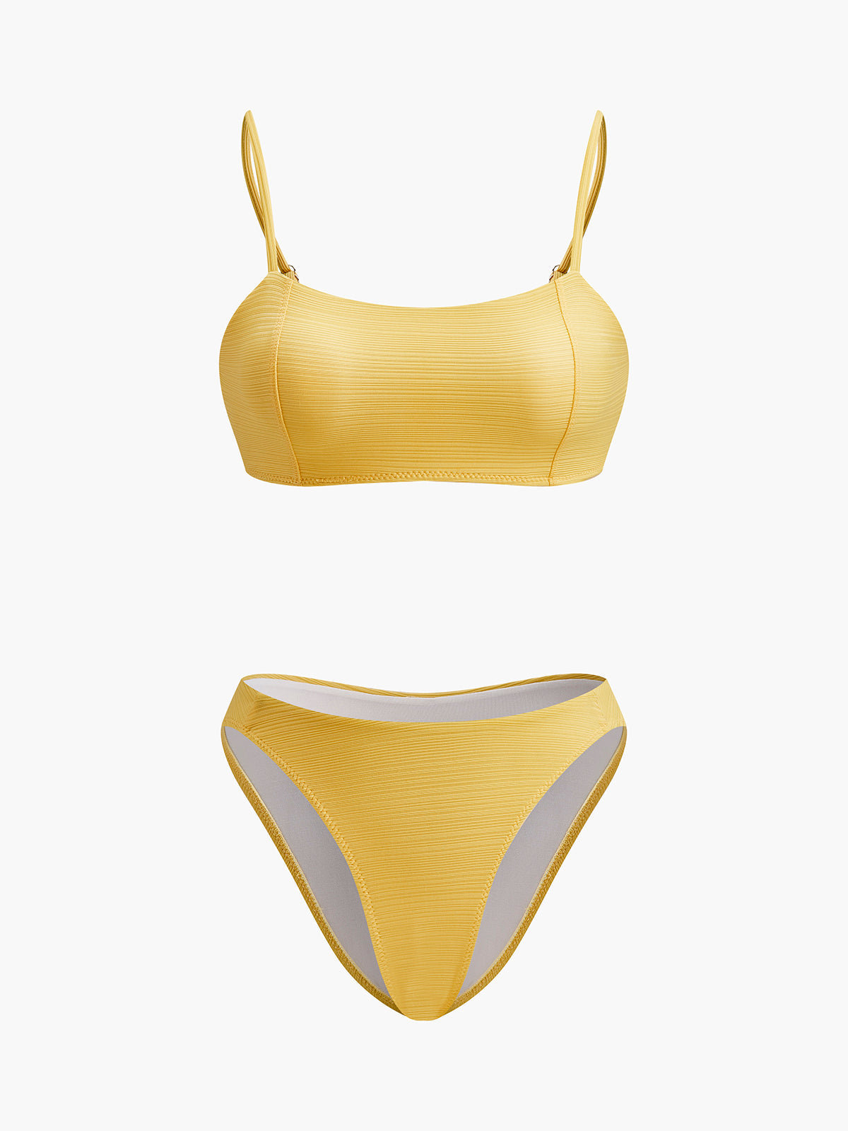 Textured Scoop Neck Bikini Set