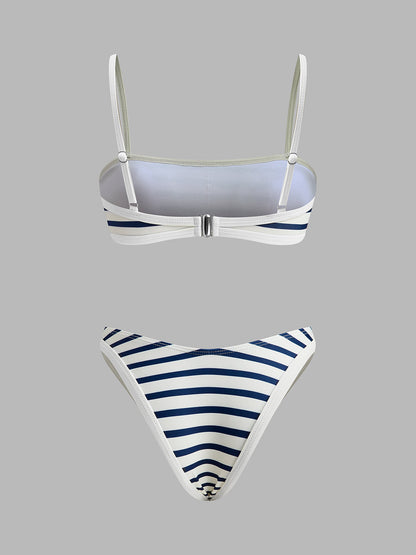 Nautical Stripe High-Cut Bikini