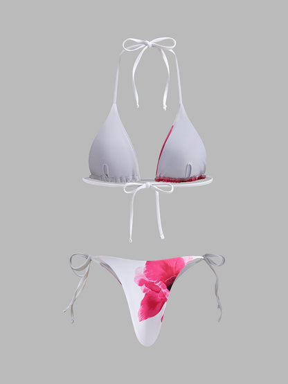 Floral Bikini Set With Semi-Sheer Skirt