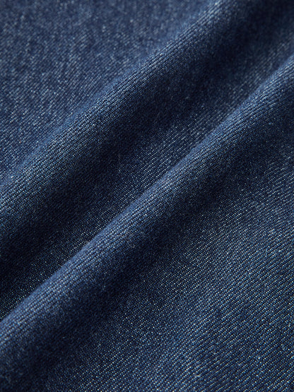 V-Neck Sleeveless Button Denim Dress
