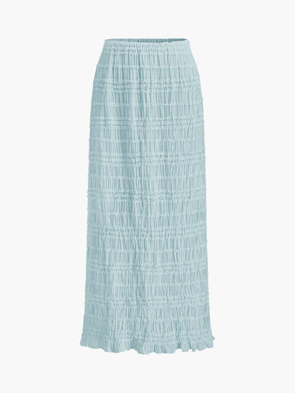 Ruffled Crop Top Skirt Set