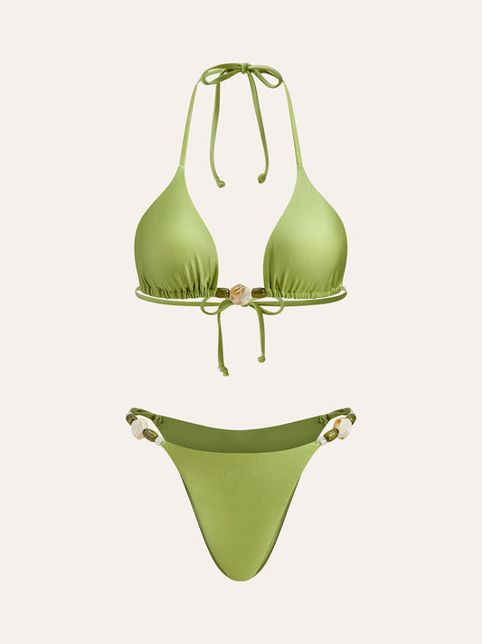 Strappy Ruffle Detail Bikini Set