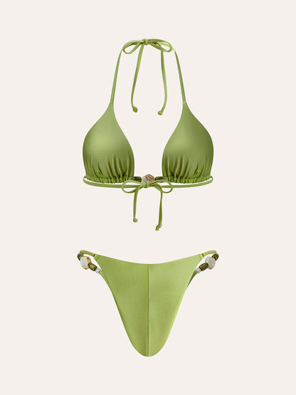 Strappy Ruffle Detail Bikini Set