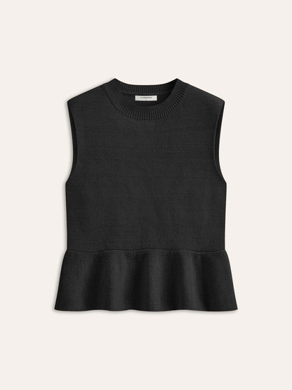 Sleeveless Ruffle Hem Sweater Vest