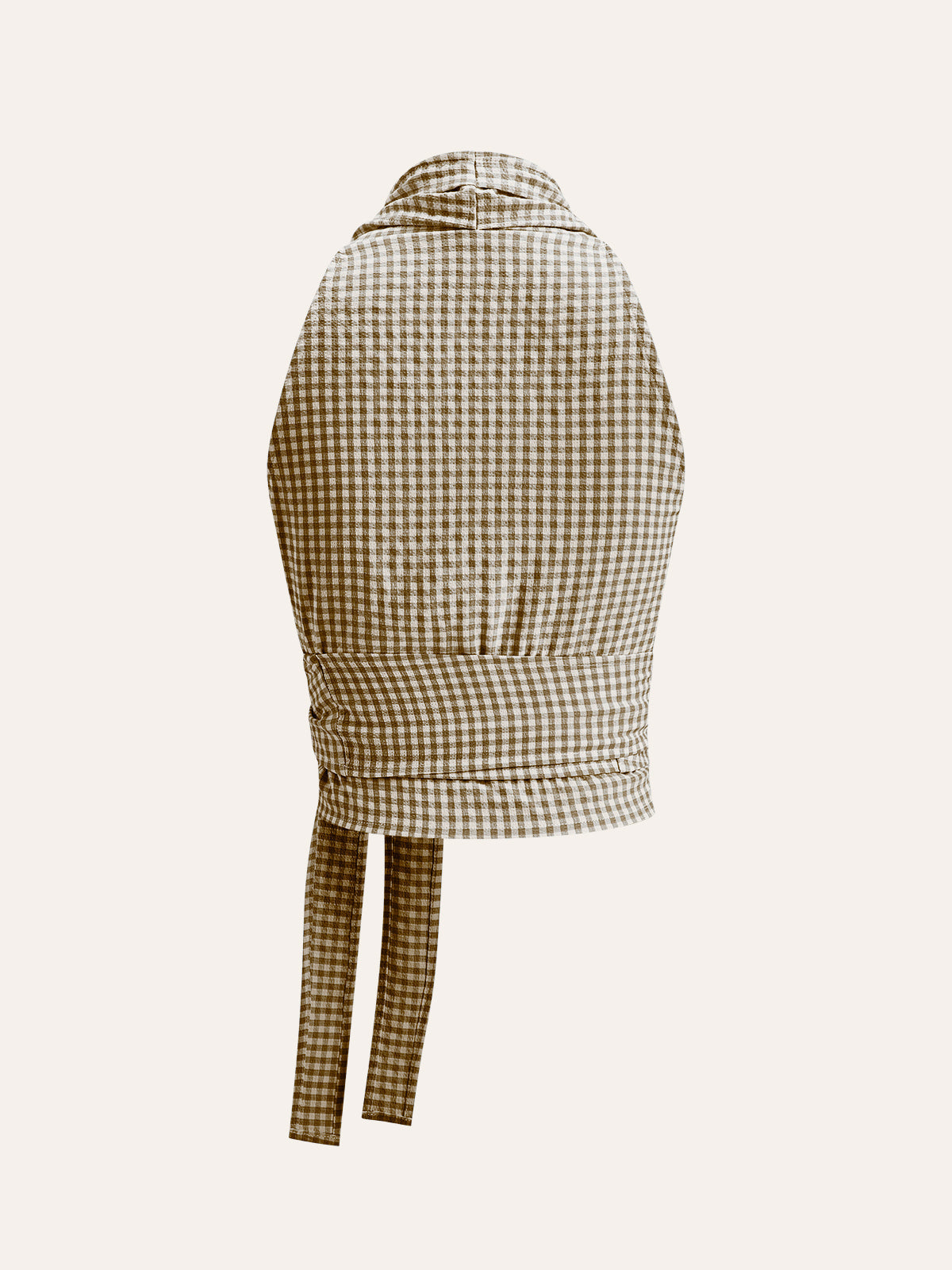 Gingham Halter Wrap Top