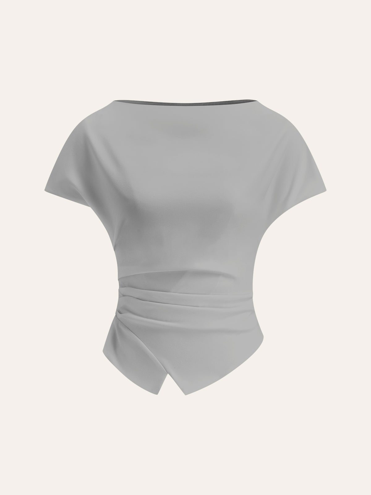 Asymmetric Hem Ruched T-Shirt