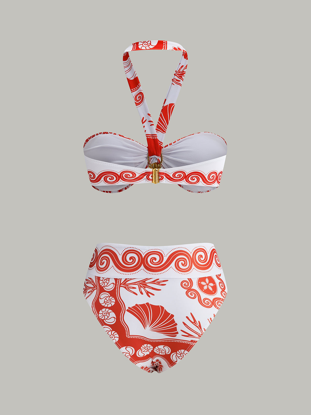 Halter Neck Print Bikini Set
