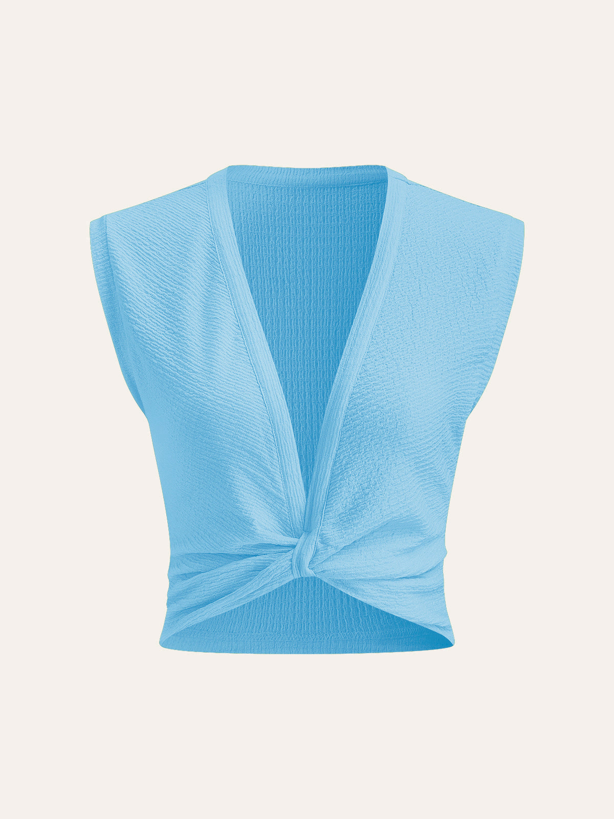 V-Neck Knot Front Sleeveless Top