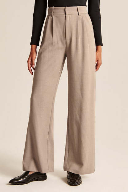 Sand Wide Leg Tailored Pants