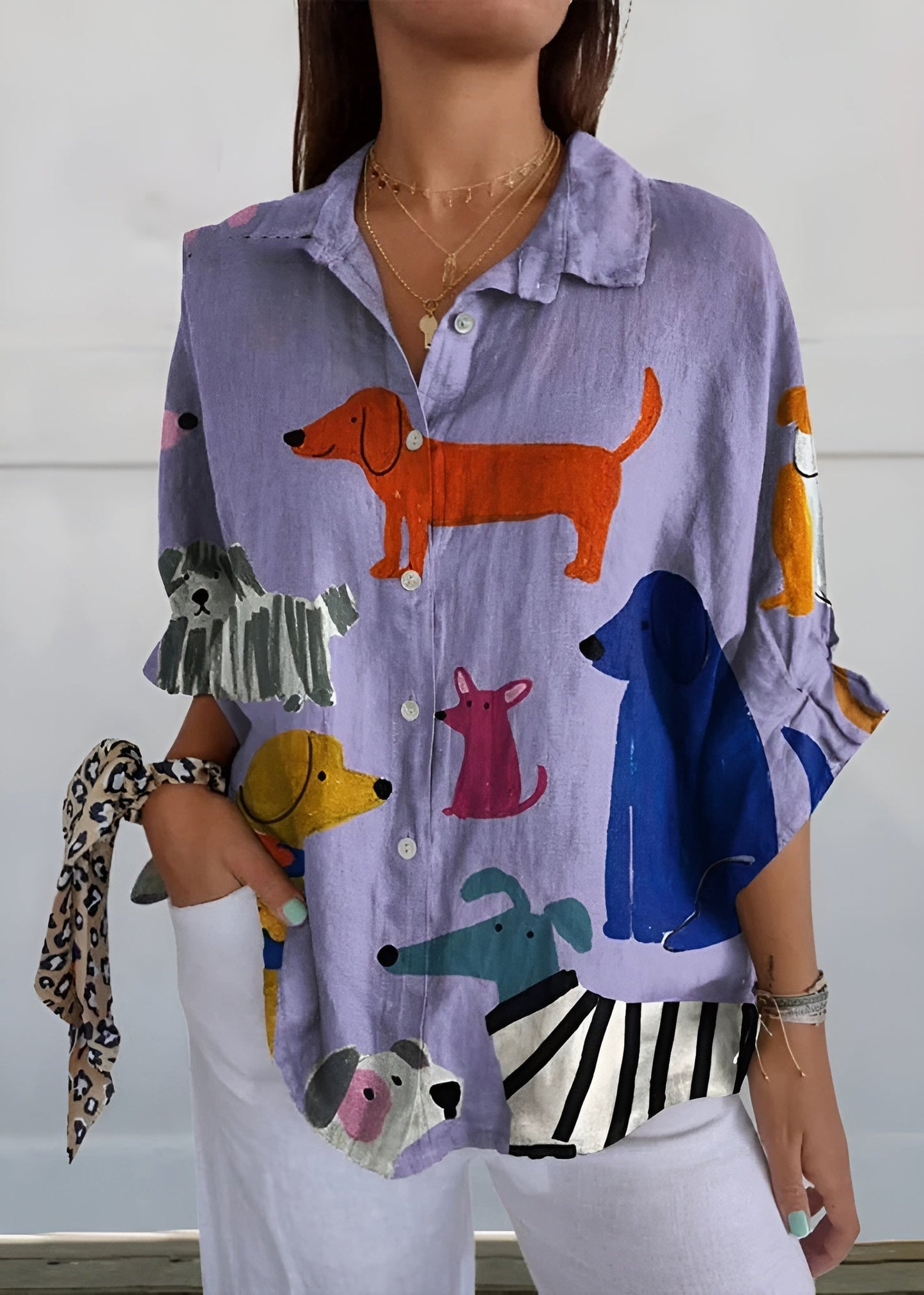 Nova Elegant Blus i Djurmotiv